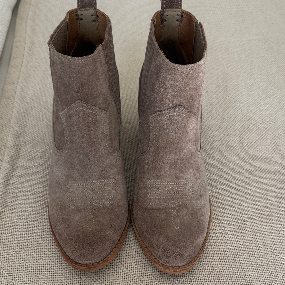 Dolce Vita Taupe Suede Ankle Booties